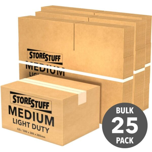 Medium 52L Light Duty Moving Box Carton (25 Pack)