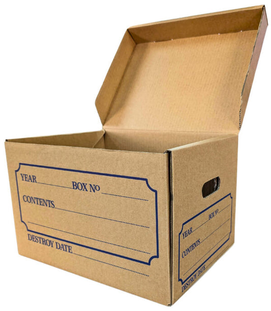 A4 Heavy Duty Archive Filing Storage Box, Hinged Lid