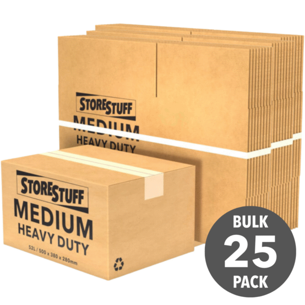 Medium Heavy Duty Moving Box Carton (25 Pack)
