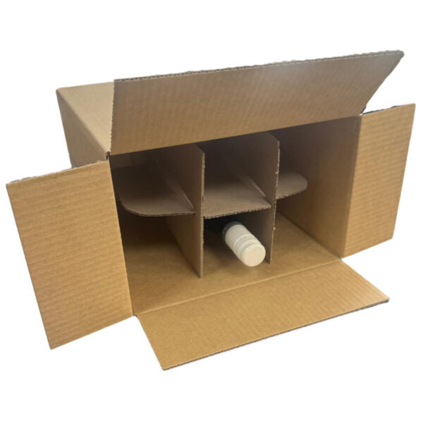 6 Bottle Wine Shipping Box Carton with Inserts