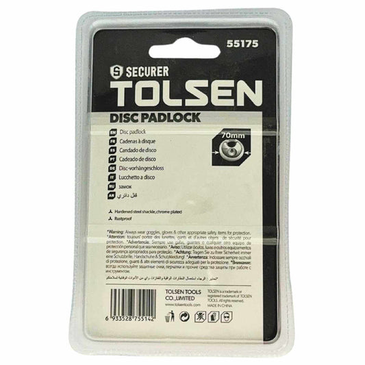 70mm Disc Padlock with Hardened Steel Shackle