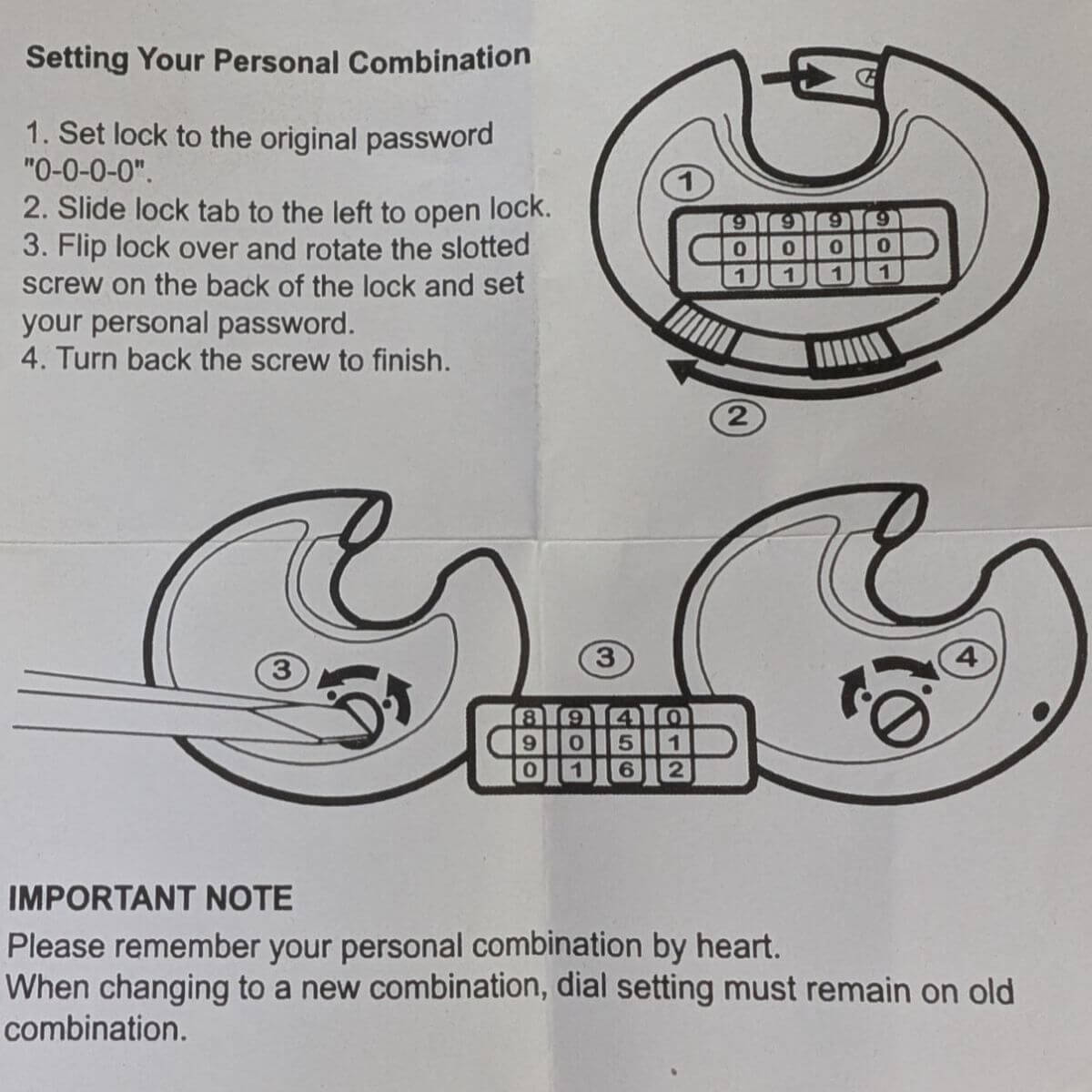 ABLE 4 Digits Disc Combination Padlock with Hardened Steel Shackle