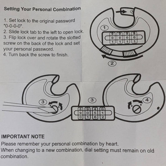 ABLE 4 Digits Disc Combination Padlock with Hardened Steel Shackle