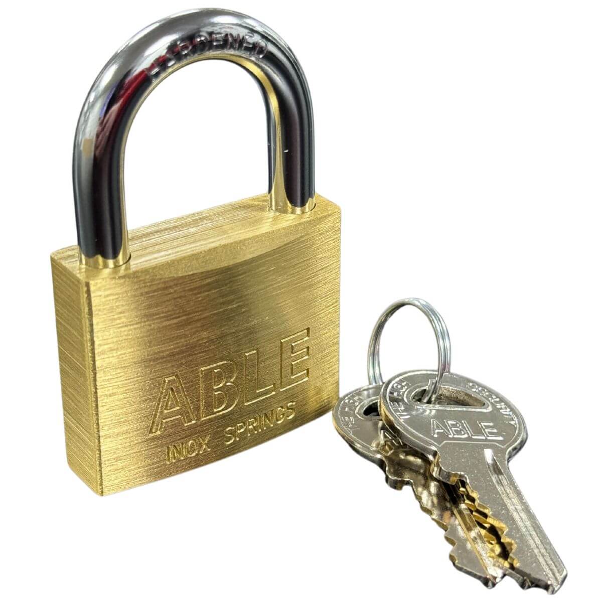 ABLE 40mm Brass Padlock 3 Keys Anti-Pick