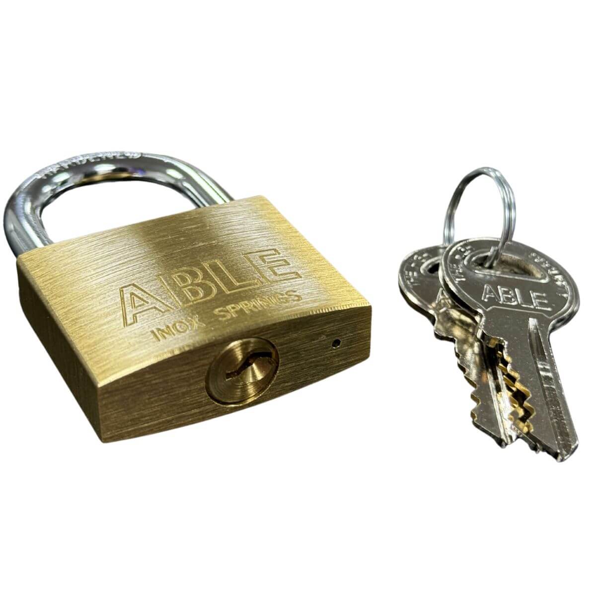 ABLE 40mm Brass Padlock 3 Keys Anti-Pick
