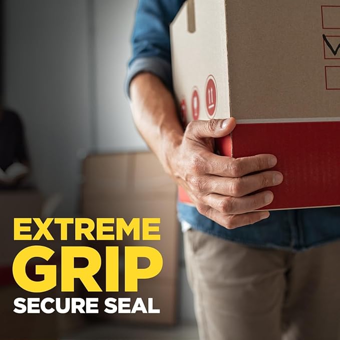 Scotch Box Lock Packing Tape on Dispenser, Extreme Grip Box Tape