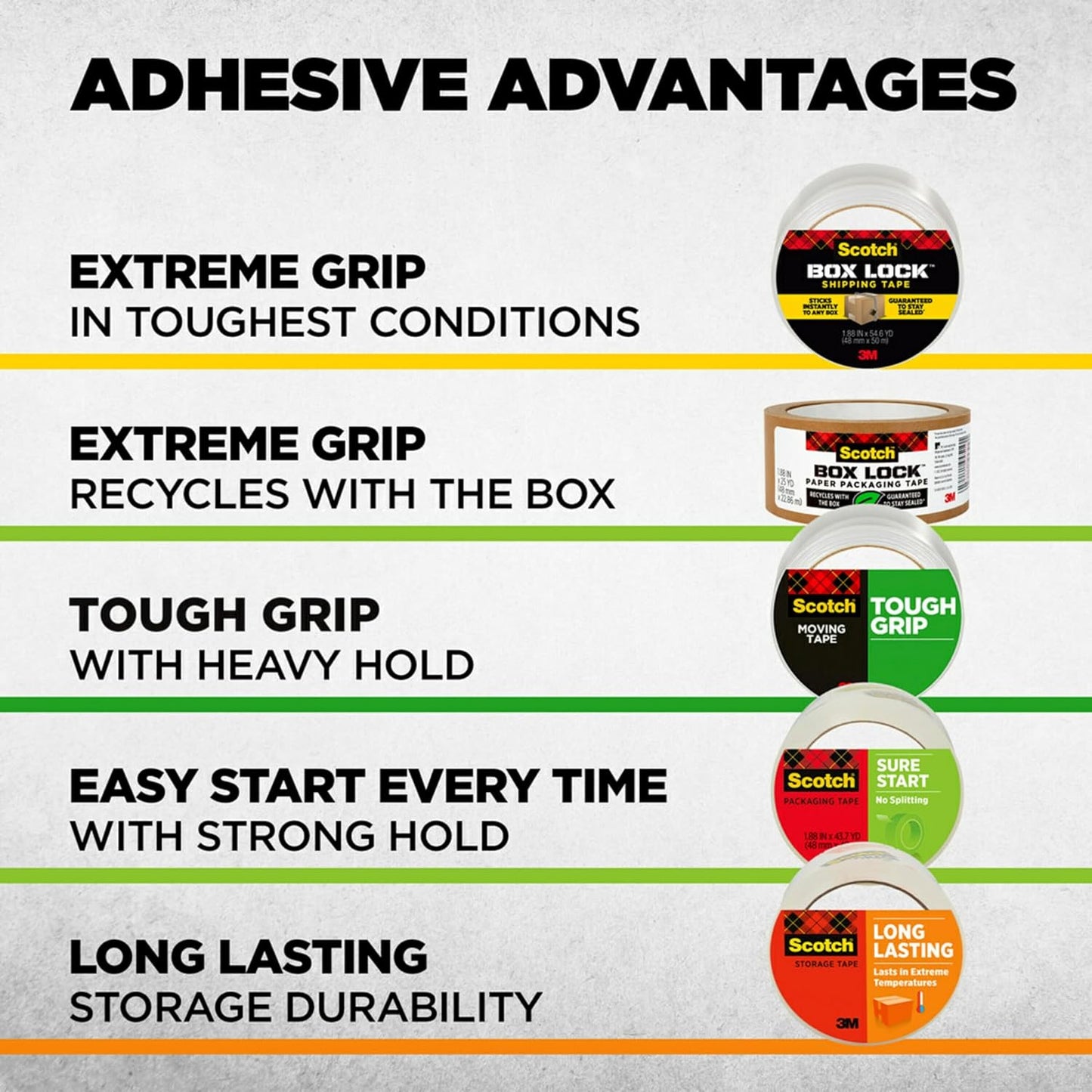 Scotch Tough Grip Moving Packing Tape on Dispenser, Secures Boxes up to 80 Pounds