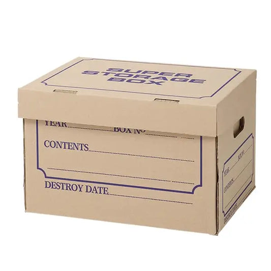 A4 Heavy Duty Archive Filing Storage Box, Hinged Lid (10 Pack)