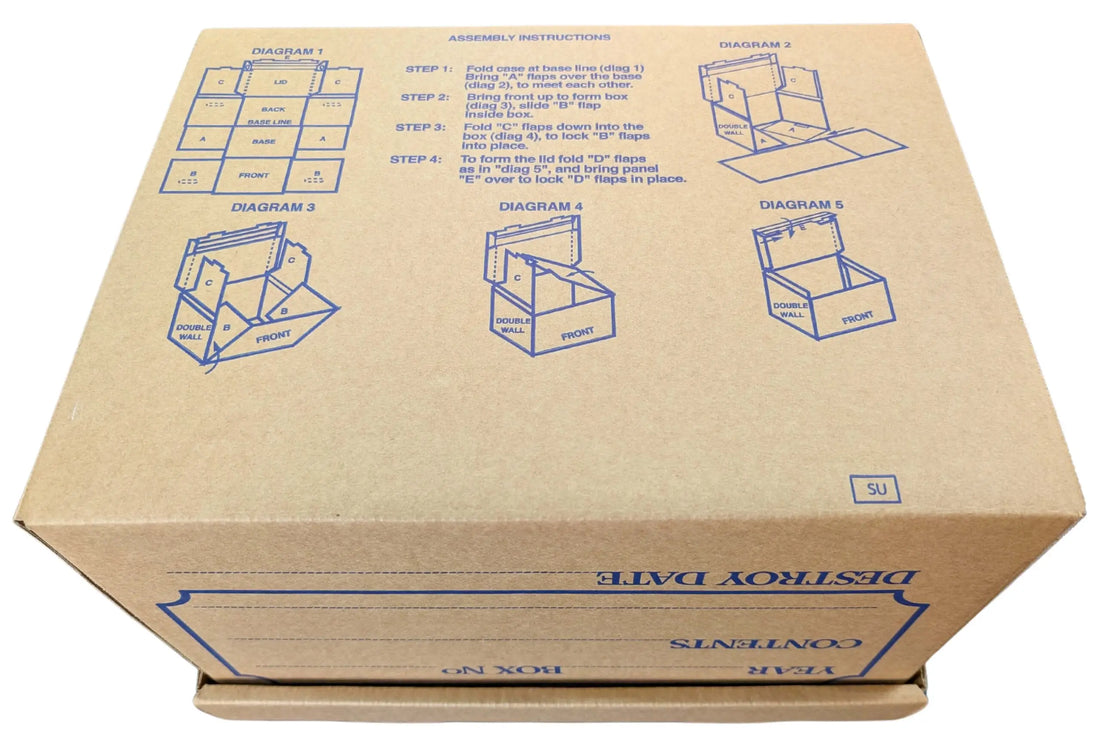 A4 Heavy Duty Archive Filing Storage Box, Hinged Lid (10 Pack)