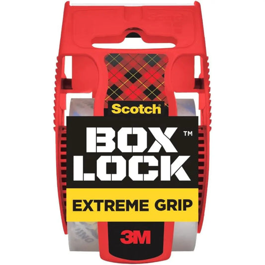 Scotch Box Lock Packing Tape on Dispenser, Extreme Grip Box Tape